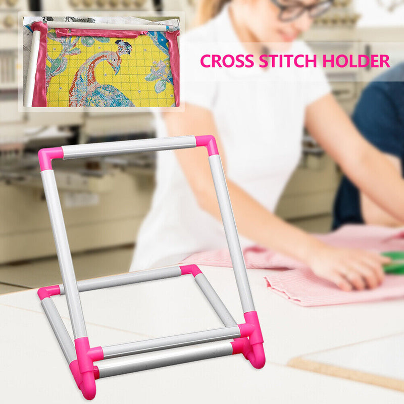 Desktop Stand Rack Hoop Embroidery Frame Cross Stitch Stand Clip Sewing Tool