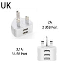 UK Mains Charging Wall Charger USB Receiver Adapters 3 Pin Plug Charger Adapter