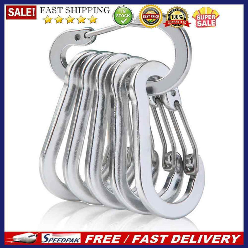 6x Carabiner Clips Outdoor Camping Aluminum Quick Hanging Mountaineering Buck