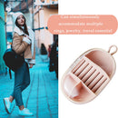 Simple Jewelry Box Portable Women Outdoor Travel Earring Ring Case (Pink)