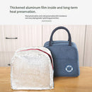 Portable Lunch Bag Thermal Insulated Lunch Box Cooler Handbag (E Navy Blue)