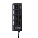High-Speed 4-Port USB 2.0 Hub Splitter USB Charging Cable Dock Station Fast Charging