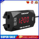 Digital LED Display Meters Voltmeter Car Motorcycle Time Clock (Red Light)
