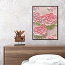 DIY Digital Picture Pink Flowers Frameless Oil Painting By Number Handicraft