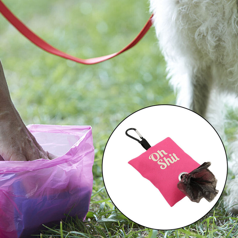 Pets Garbage Poop Bag Dispenser Dog Poop Waste Bag Holder Organizer (Pink)
