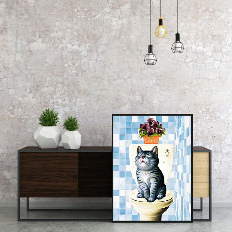 Cute Cat Oil Paint by Numbers Hand Painted Frameless Picture Home Ornament Kit