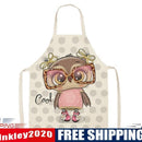 Cartoon Animal Printed Apron Kitchen Linen Bibs Women Home Cooking Aprons