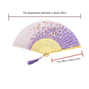 Chinese Style Silk Folding Fan Party Ornaments Dance Hand Fans (Style 2)