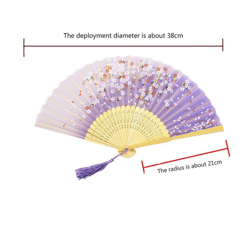 Chinese Style Silk Folding Fan Party Ornaments Dance Hand Fans (Style 2)