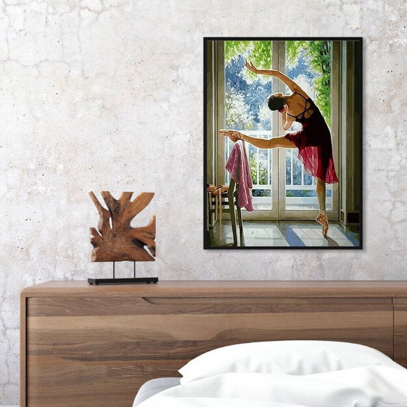 Dancing Girl Oil Paint by Numbers Hand Painted Frameless Picture Home Ornament