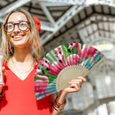 Flamingo Oil Paint Folding Fan By Numbers DIY Painted Art Craft Home Decor