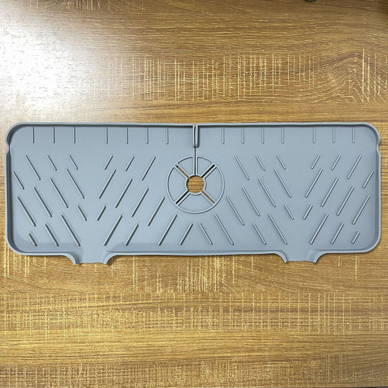 Faucet Absorbent Mat Sink Splash Guard Drying Pads for Kitchen RV (Grey) Newly