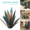 Rustic Sculpture, Metal Agave,  DIY Iron Art Statue Plant for Garden (Blue)