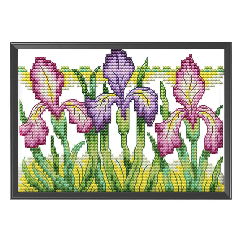 Partial Embroidery 14CT Cross Stitch Beautiful Iris Needlework Kit for DIY