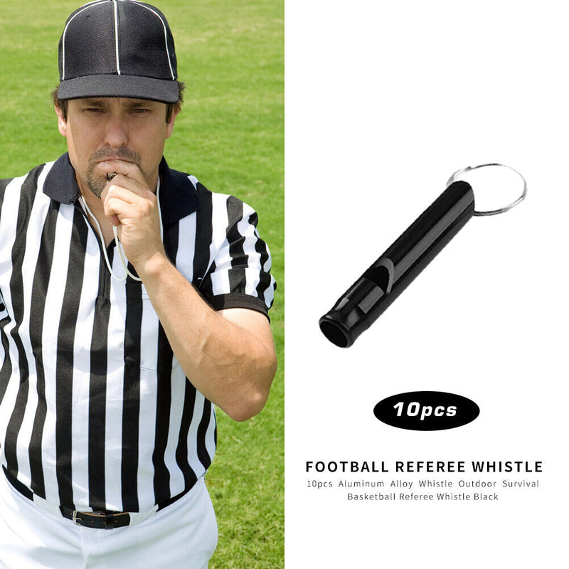 10pcs Aluminum Alloy Whistle Outdoor Survival Basketball Referee Whistle Bl
