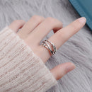 Anxiety Ring with Beads Expandable Stacking Knuckle Rings for Women Girls