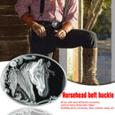 Oval Horse Head Belt Buckle Western Cowboy Buckle Accessory for Men Women Newly