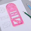 Multifunctional Geometric Drawing Ruler Rotatable Art Design Template (E) Newly