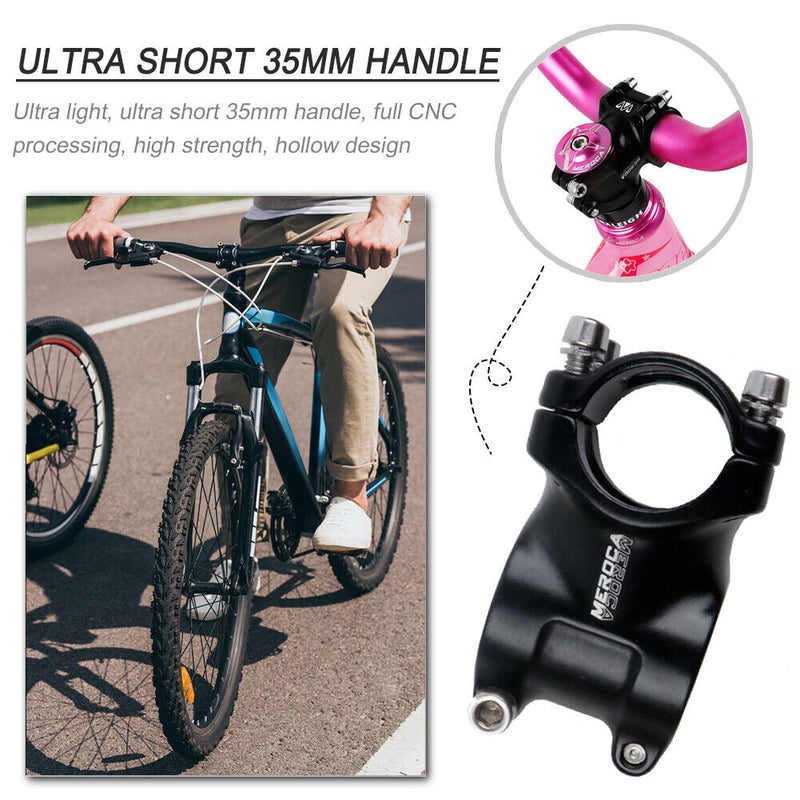 Folding Balance Bike Handlebar Stem 25.4x35mm Bicycle Short Stems (Black) Newly