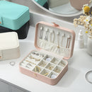 Velvet Jewelry Box Portable Necklace Earrings Organizer with Lock (Pink)