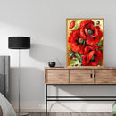 5D DIY Full Round Drill Diamond Painting Blooming red flowers