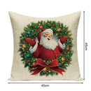 Pillowcase Santa Claus Printed Car Cushion Covers Home Decor Christmas Ornaments