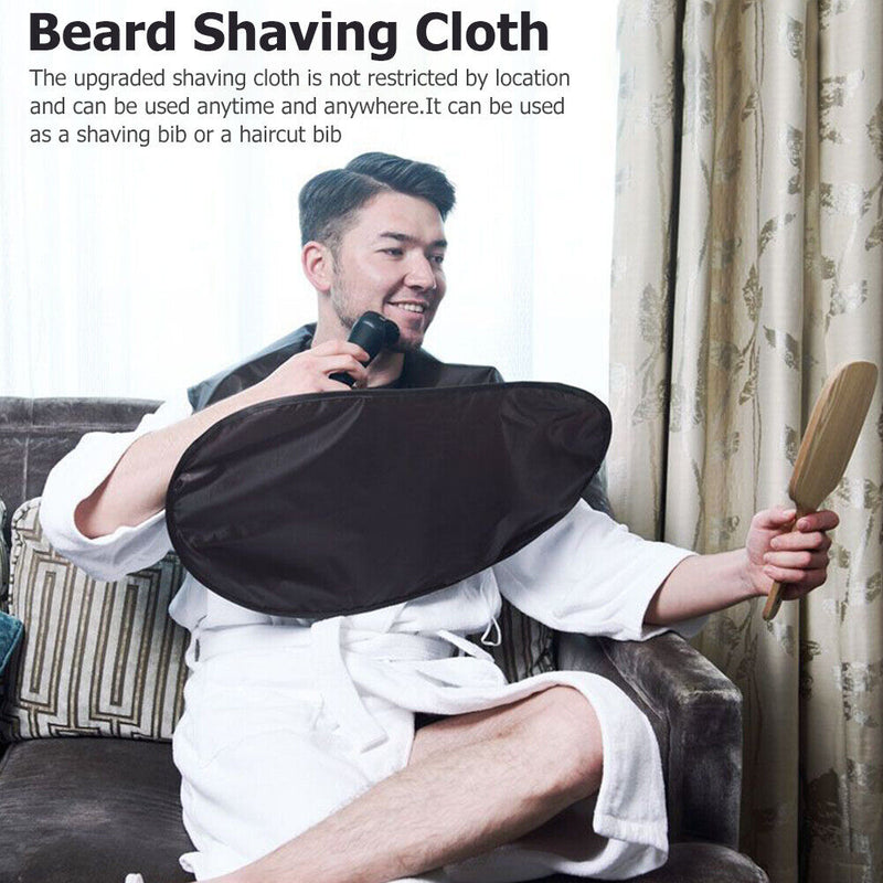 Portable Beard Shave Apron Bib Trimmer Facial Hair Cutting Cape Haircut Cloak