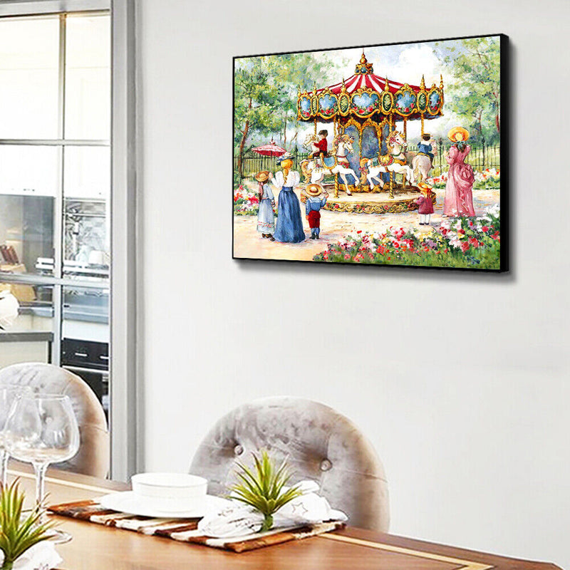 Full Embroidery Cross Stitch Set Needlework Kit 11CT Merry Go Round Artwork