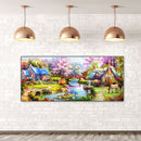 Woods Hut Waters Oil Paint By Numbers DIY Canvas Wall Picture Craft Home De