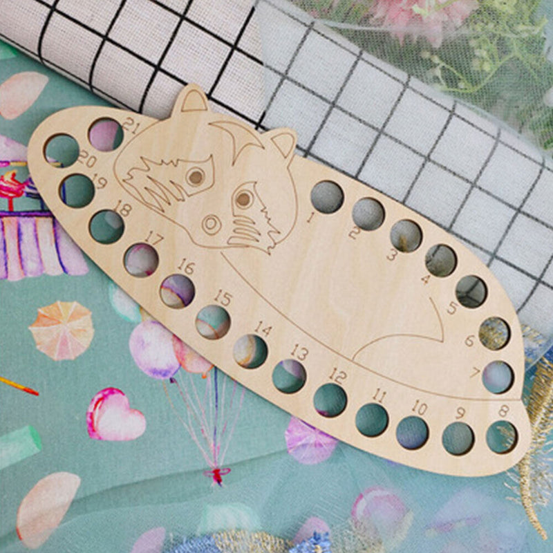 Wooden Carved Thread Organizer Board Plate Row Line Coils Embroidery Accessories