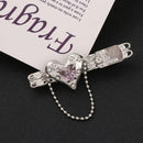 Hairpins No Bend Simple Bangs Clip Pink Love Heart Hair Clip Metal Sweet Cool