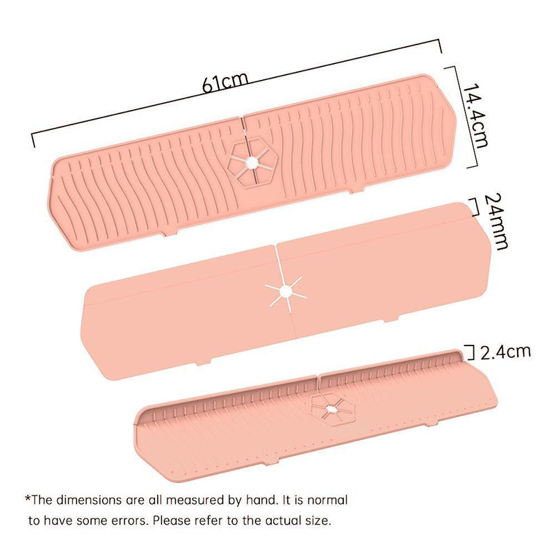 Silicone Faucet Absorbent Draining Mat Splash Guard Water Catcher (Pink)