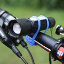 Silicone Strap Bike Torch Band Flashlight Clip Bicycle Light Holder (Blue)