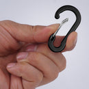 6x Aluminium Buckle Keychain Climbing Carabiner Outdoor Hiking Hook (Black)