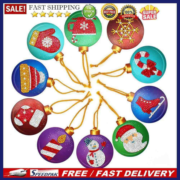 10pcs DIY Diamond Painting XmasTree Pendant Special Shape for Home Decorati