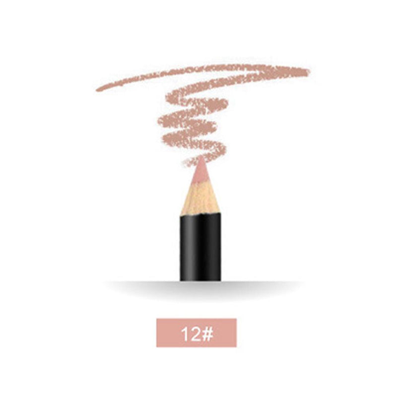 12 Color Matte Lipliner Waterproof Lasting Lipgloss Lip Makeup Cosmetic (12