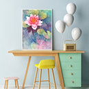 5D DIY Diamond Painting Full Round Drill Lotus Pond Mosaic Landscape Crafts