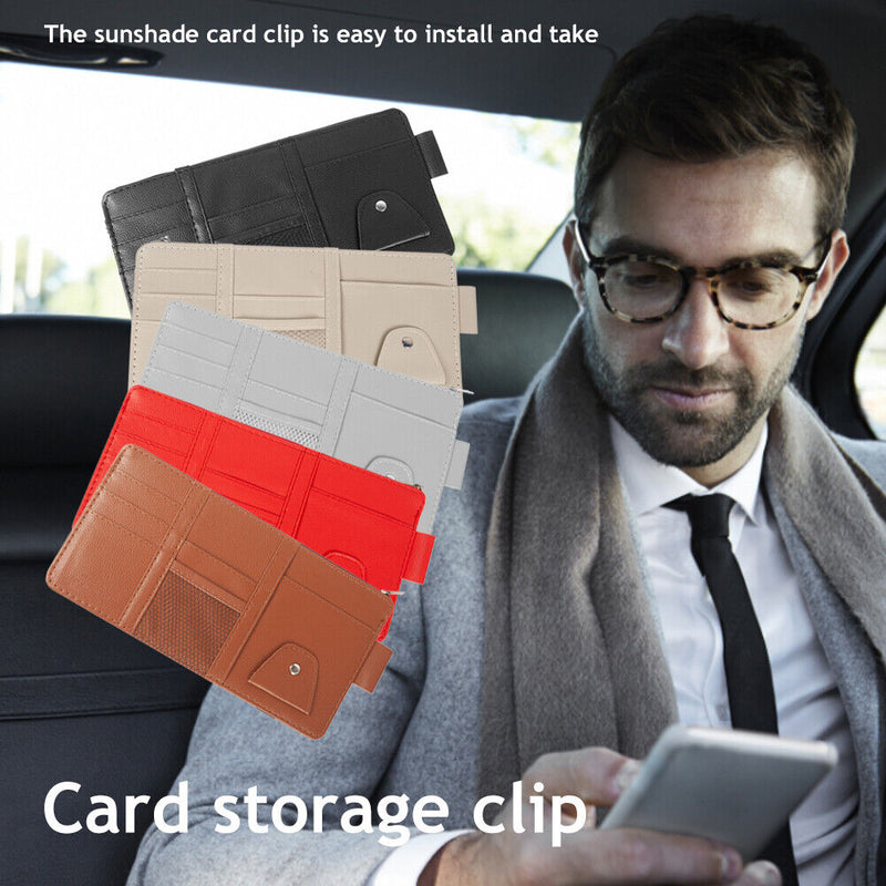 Car Card Organizer Large-capacity Multi-function Auto Sun Visor Storage Pouch