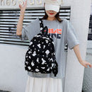 Student School Bags Canvas Casual Shoulder Backpack Women Cow Print Rucksack