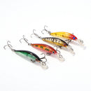 4pcs Minnow Fishing Lures Bait with Treble Hooks Wobblers Fishing Tackle Newly