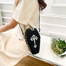 #A Gothic Crossbody Bags Coffin Shape Fashion Messenger Pouch Small Satchels Pur