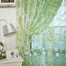 4pcs 200x100CM Floral Printed Tulle Voile Window Curtain ?Green ?