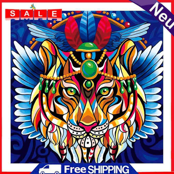 5D Tiger Diamond Painting Special Shape Rhinestone Partial Drill