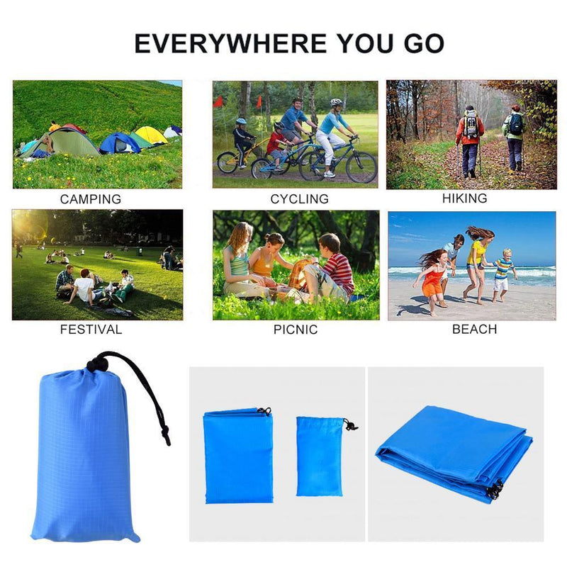 100x140cm Moistureproof Pocket Beach Blanket Mini Camping Mattress (Blue)