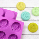 4 Cells Round Candle Mould Aromatherapy DIY Handmade Soap Cake Plaster Molds
