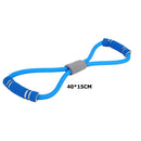 8 Word Chest Expander Rope Sports Workout Muscle Resistance Bands (Blue) Newly
