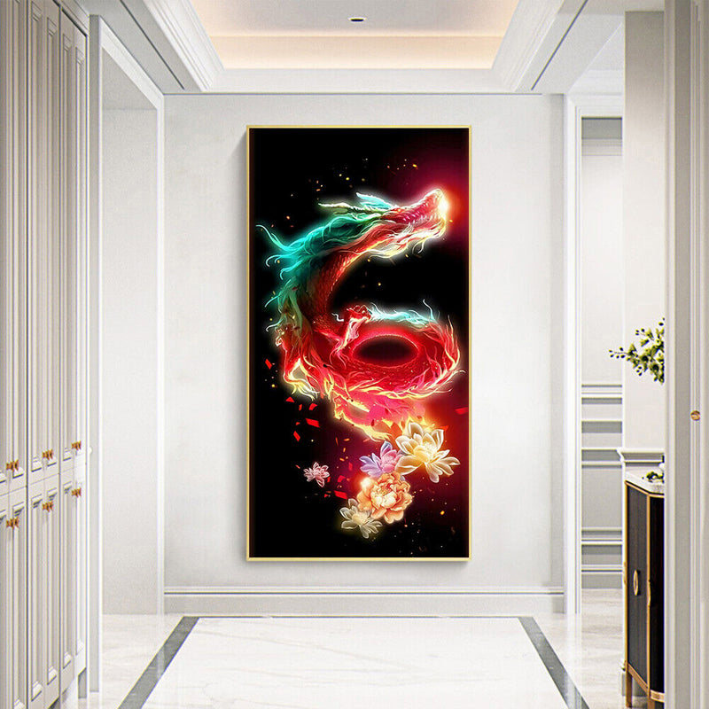 Colorful Dragon Oil Paint By Numbers Kits DIY Handpainted on Canvas Picture