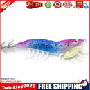 Luminous Wood Shrimp Bait Squid Hook Jig Sea Cuttlefish Lures (Purple Blue)