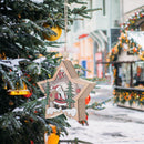 Wooden Star Pendant Christmas Tree LED Fairy Light Ornaments (Santa Claus)