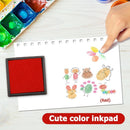 Fingerprint Square Stamp Inkpad for DIY Scrapbook Card Making Craft (Red)